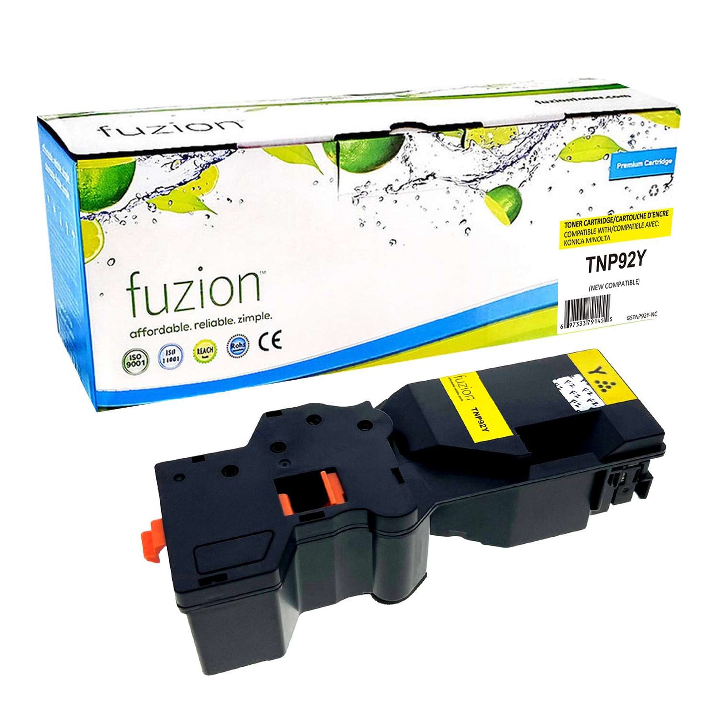 Konica MinoltaTNP92Y Compatible Toner Cartridge - Yellow - Fuzion