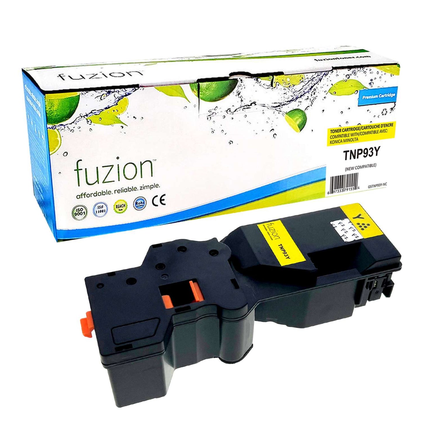 Konica MinoltaTNP93Y Compatible Toner Cartridge - Yellow - Fuzion