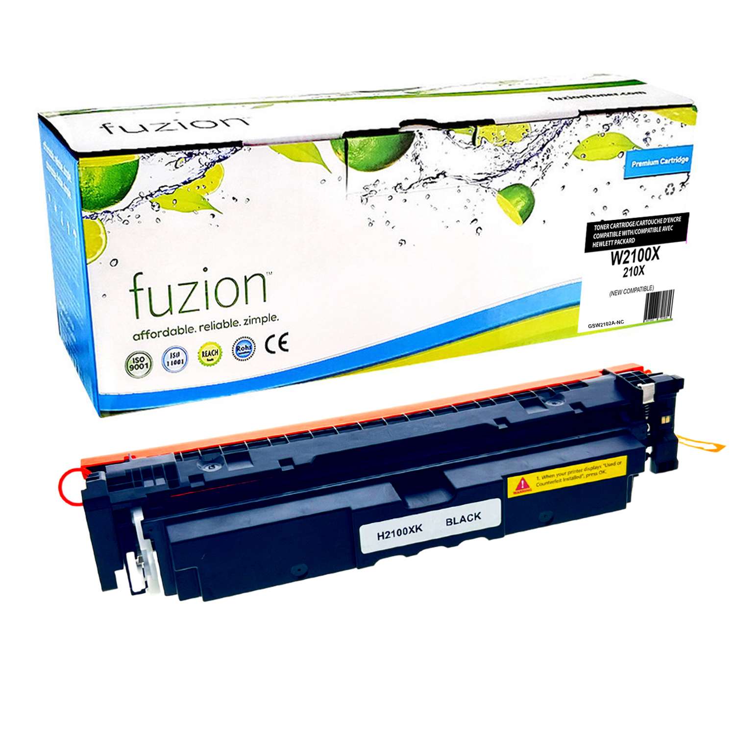 HP W2100X (210X) Compatible Toner Cartridge High Yield - Black - Fuzion