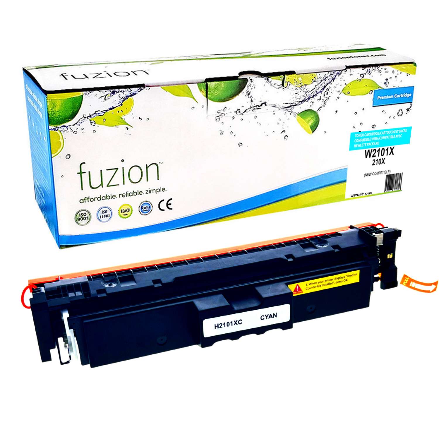 HP W2101X (210X) Compatible Toner Cartridge High Yield - Cyan - Fuzion