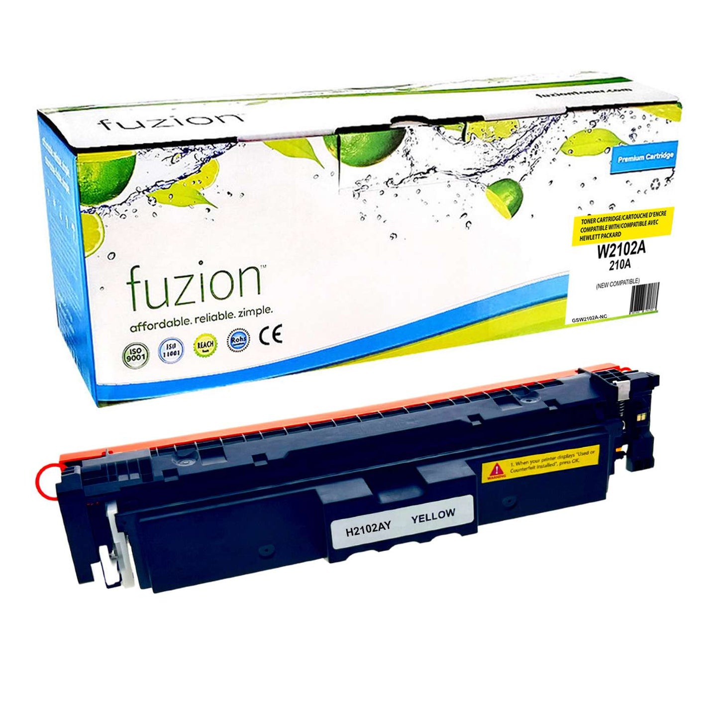 HP W2102A (210A) Compatible Toner Cartridge - Yellow - Fuzion