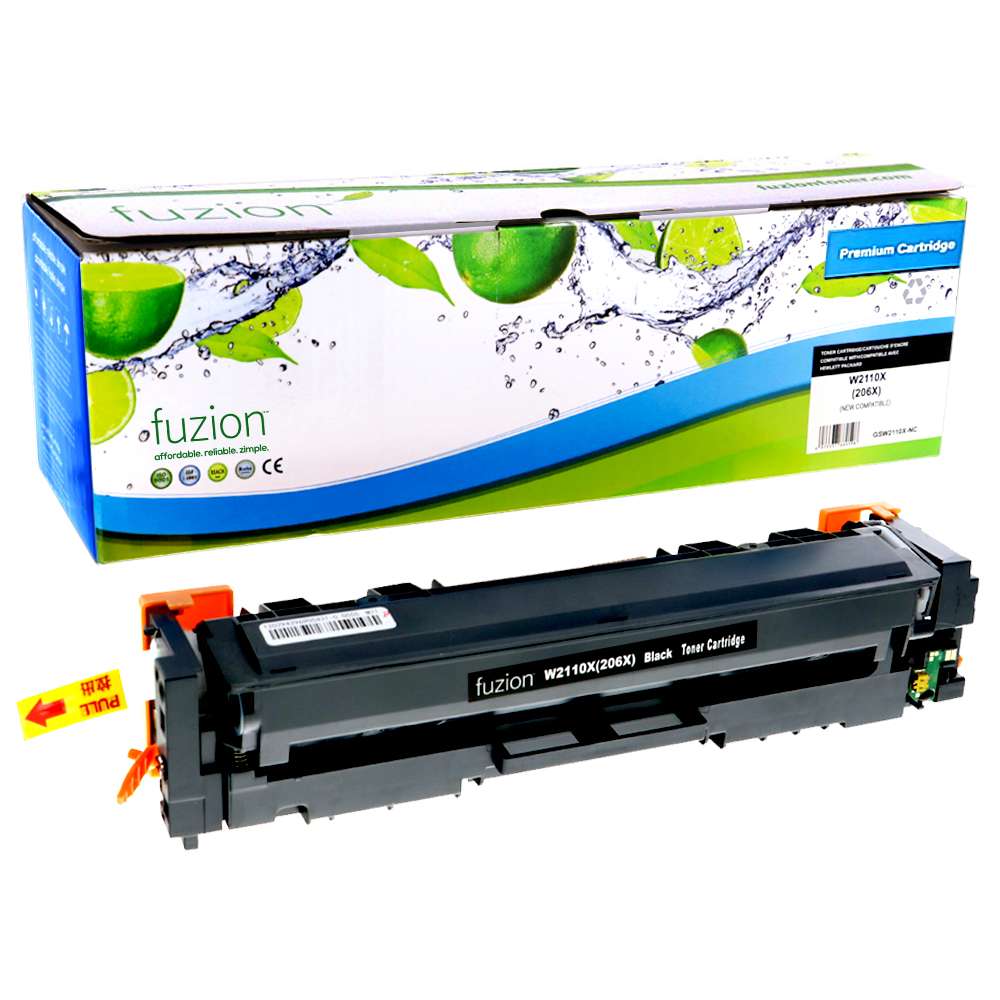 HP W2110X (206X) Compatible Toner Cartridge High Yield - Black - Fuzion
