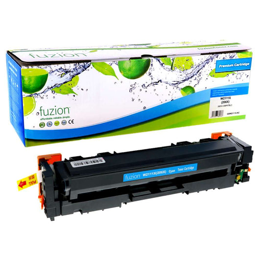 HP W2111X (206X) Compatible Toner Cartridge High Yield - Cyan - Fuzion