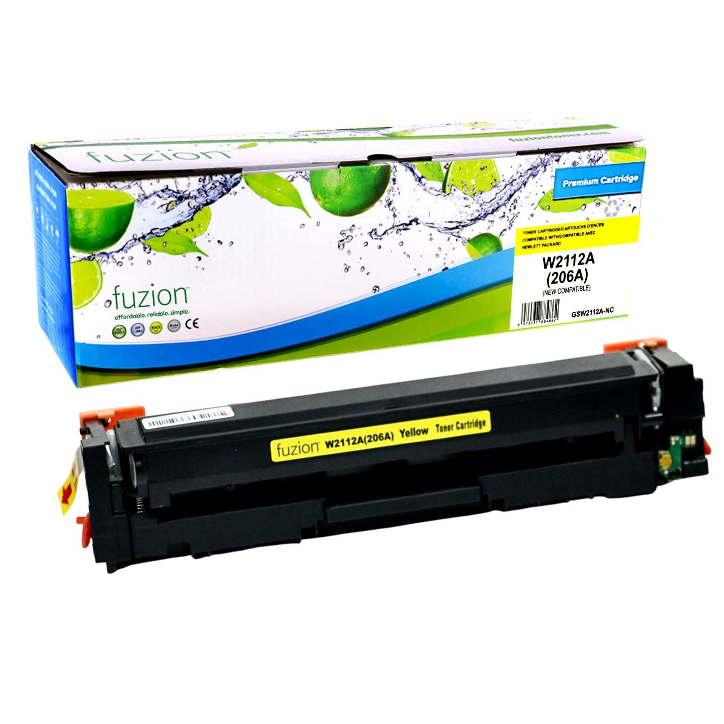 HP W2112A (206A) Compatible Toner Cartridge - Yellow - Fuzion