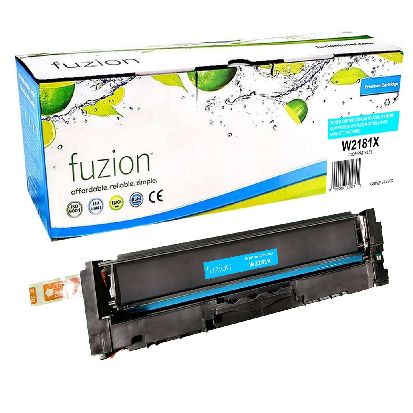 HP W2181X (218X) Compatible High Yield Toner Cartridge - Cyan - Fuzion