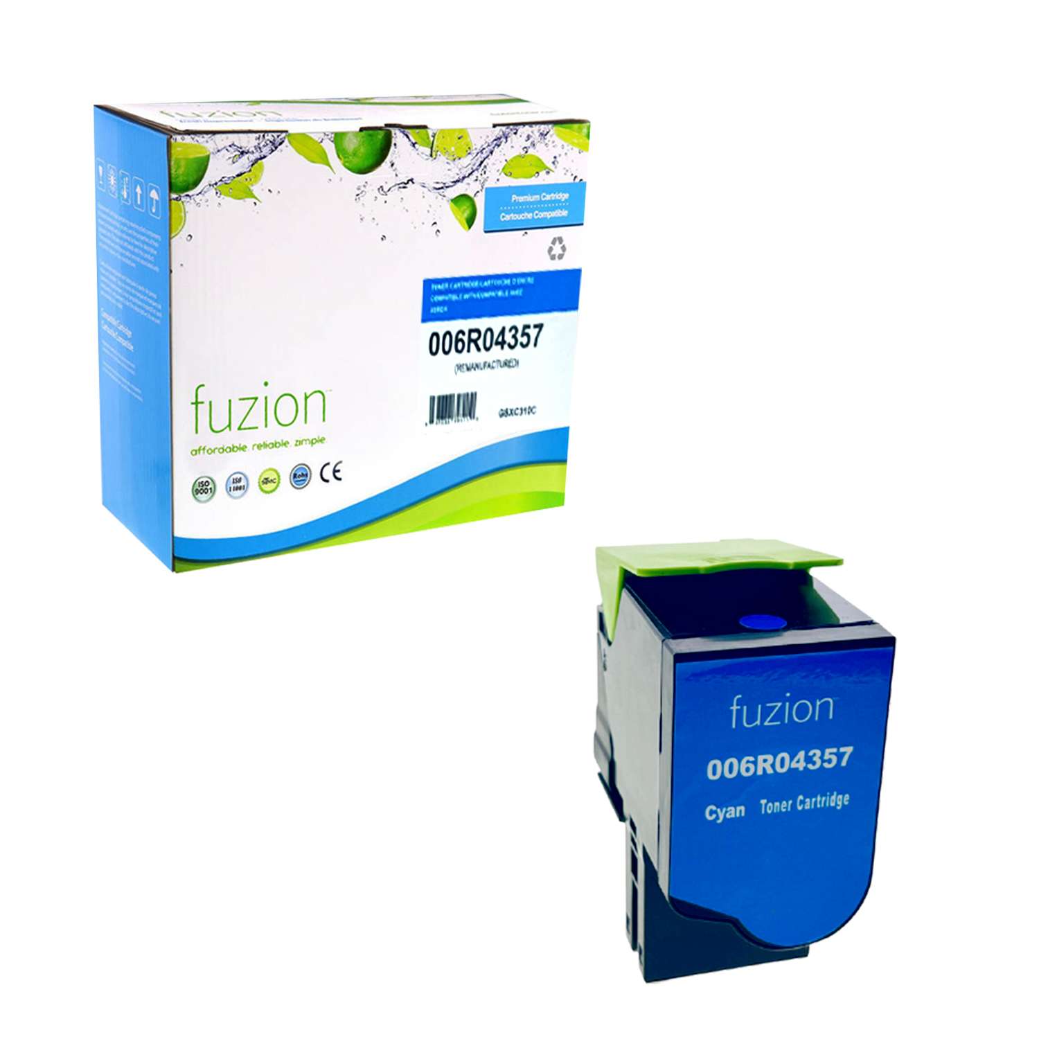 Xerox 006R04357 Remanufactured Toner Cartridge - Cyan - Fuzion