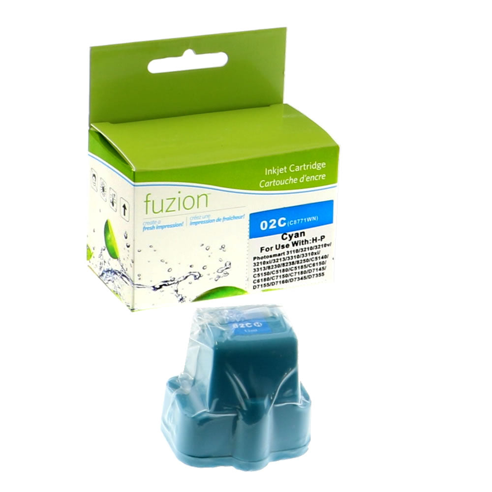 HP 02 Remanufactured Ink Cartridge - Cyan - Fuzion