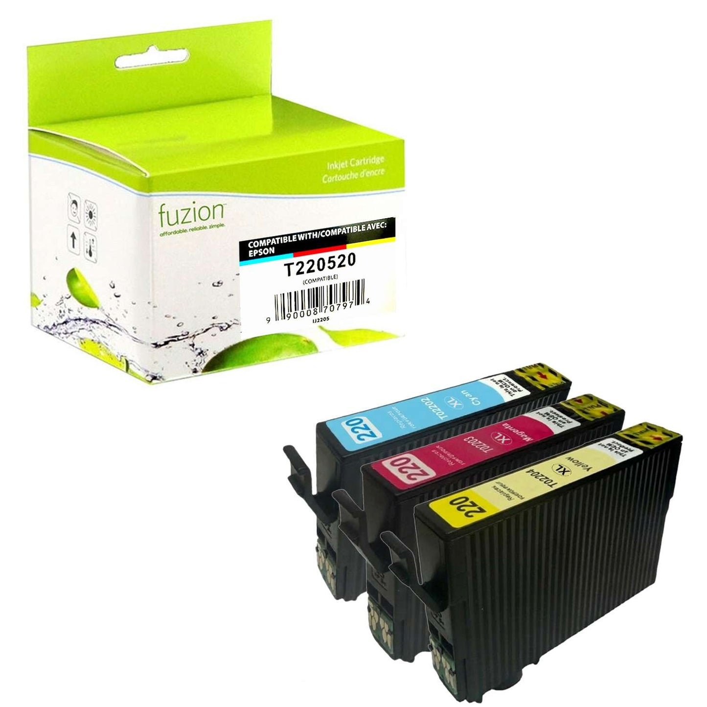 Epson T220520 Compatible Inkjets - C/M/Y - by Fuzion