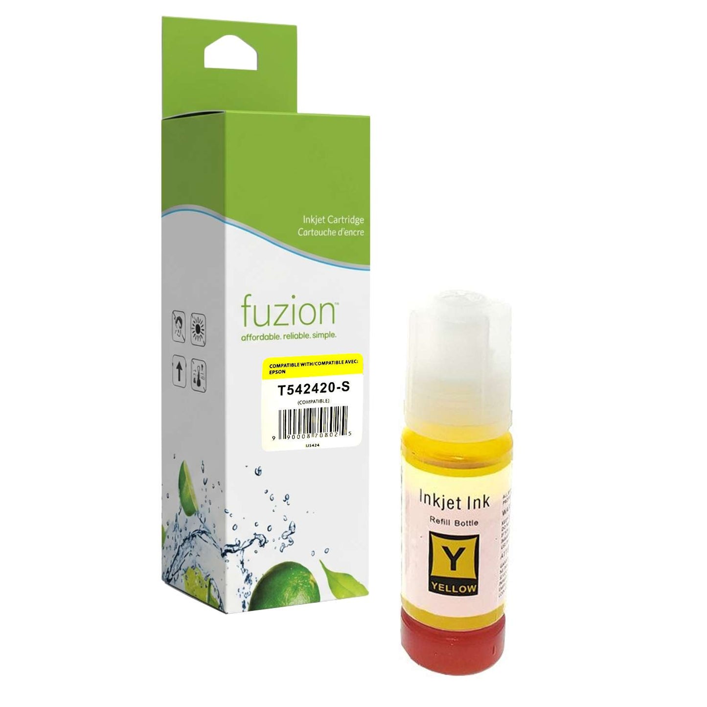 Epson T542420-S Compatible Ink Bottle - Ultra High Yield Yellow - by Fuzion