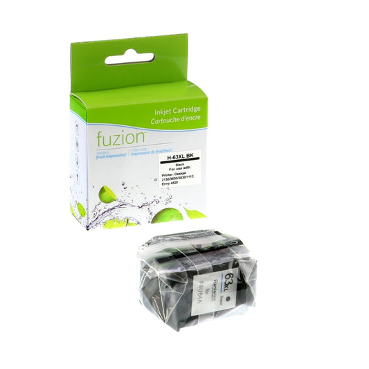 HP 63XL Remanufactured Ink Cartridge - HY Black - Fuzion