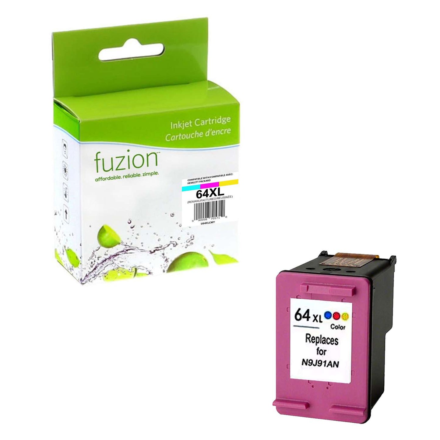 HP 64XL Remanufactured Tri-Colour Ink Cartridge - CMY - Fuzion