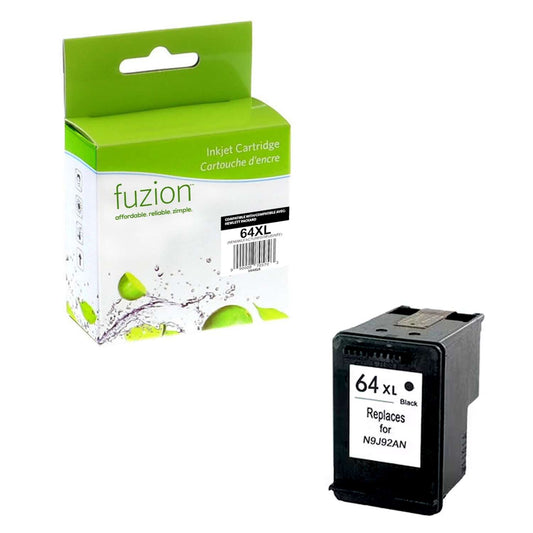 HP 64XL Remanufactured Ink Cartridge - HY Black - Fuzion
