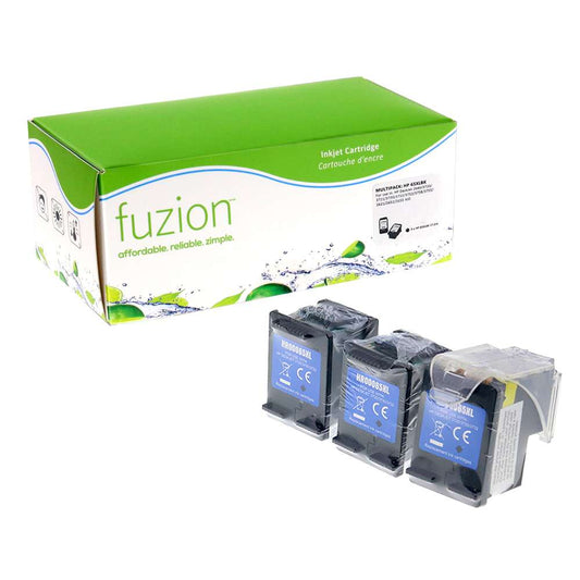 HP 65XL Remanufactured Infinite Ink Kit (3) - HY Black - Fuzion