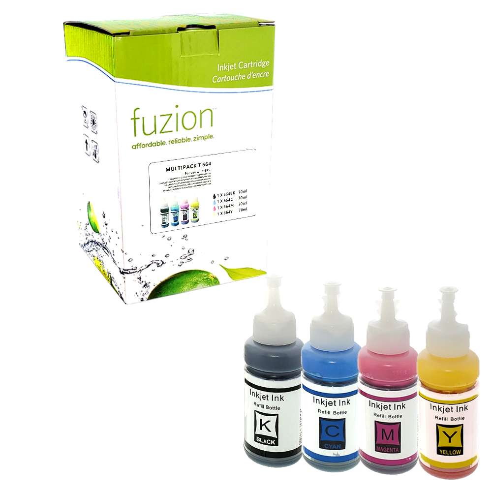 Epson T664120/220/320/420 Compatible Inks - CKMY - Fuzion