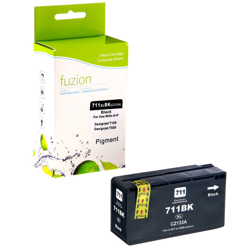 HP 711 (CZ133A) Compatible HY Pigment Ink Cartridge - Black - Fuzion