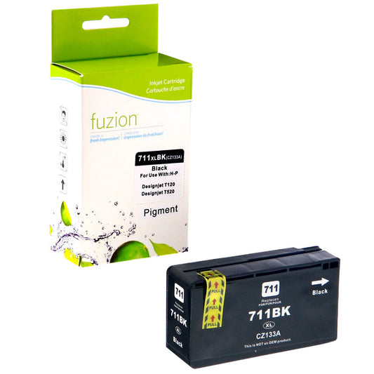 HP 711 (CZ133A) Compatible HY Pigment Ink Cartridge - Black - Fuzion