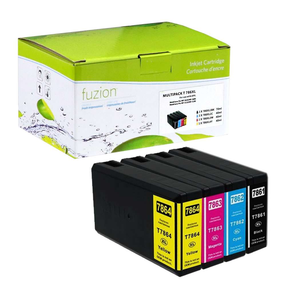 Epson T786XL H.Y. Ink Cartridges - XL C/K/M/Y - Fuzion