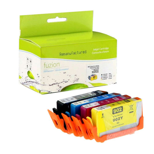 HP 902XL Remanufactured Ink Cartridge Set - XL C/M/Y - XL Black - Fuzion
