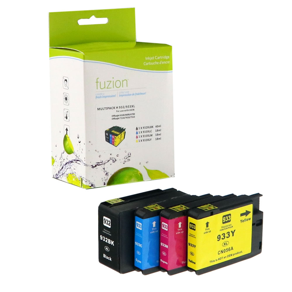 HP 932XL Compatible HY Ink Cartridge Set - XL C/K/M/Y - Fuzion