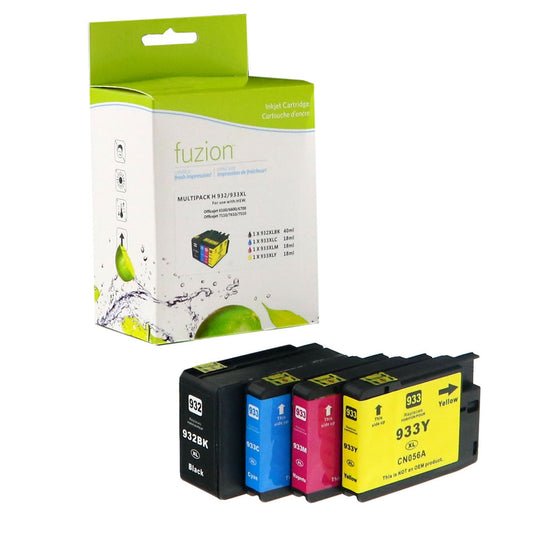 HP 932XL Compatible HY Ink Cartridge Set - XL C/K/M/Y - Fuzion