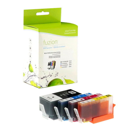 HP 934XL Compatible H.Y. Ink Cartridge Set - XL C/K/M/Y - Fuzion