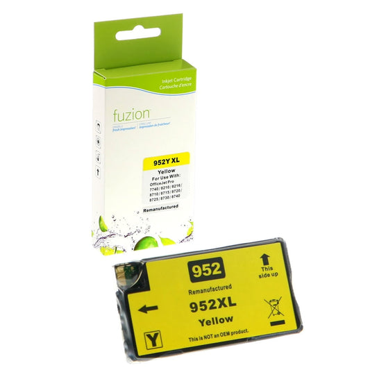 HP 952XL Remanufactured HY Ink Cartridge - Yellow - Fuzion