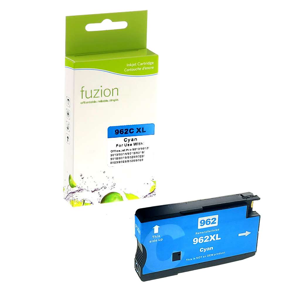 HP 962XL Remanufactured HY Ink Cartridge - Cyan - Fuzion