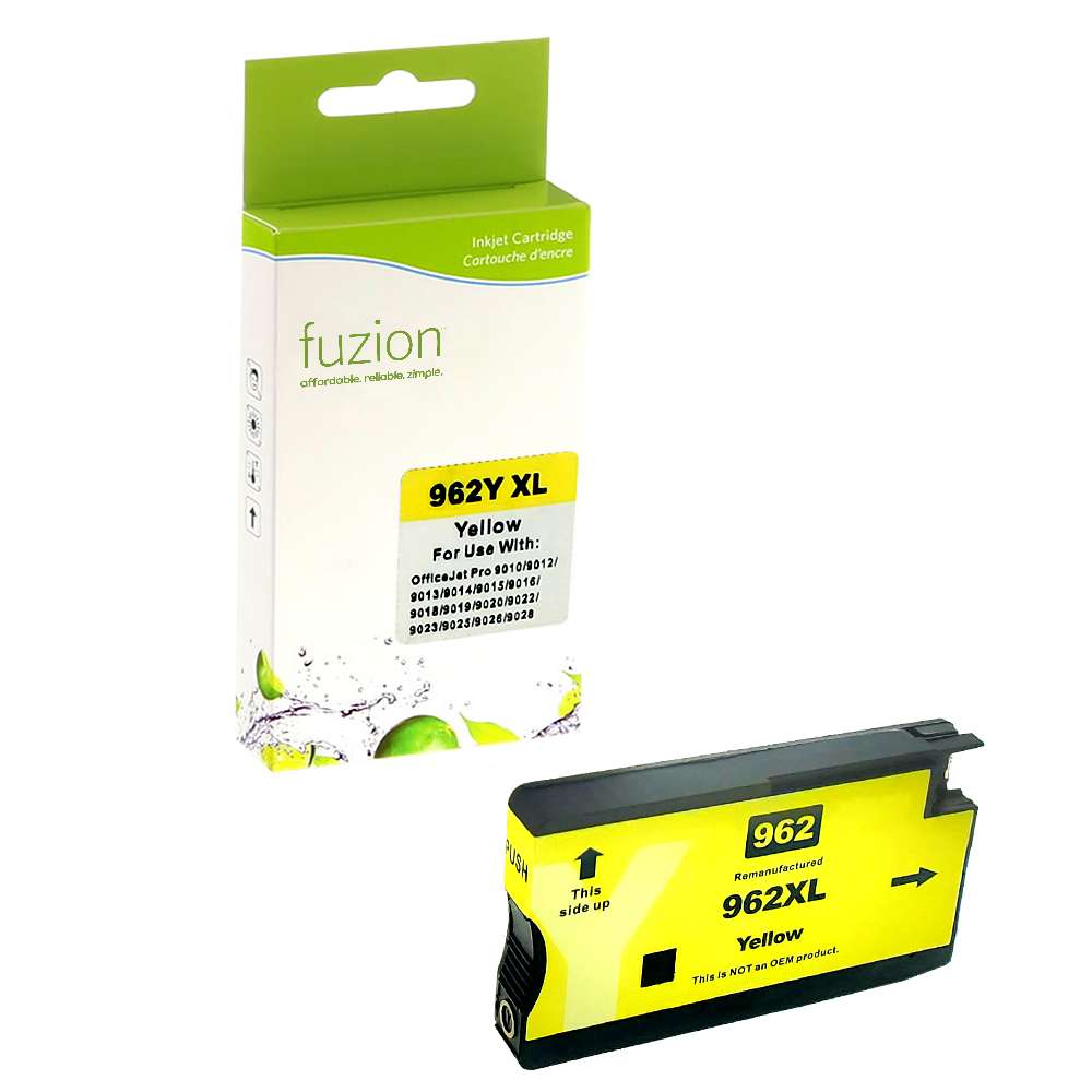 HP 962XL Remanufactured HY Ink Cartridge - Yellow - Fuzion