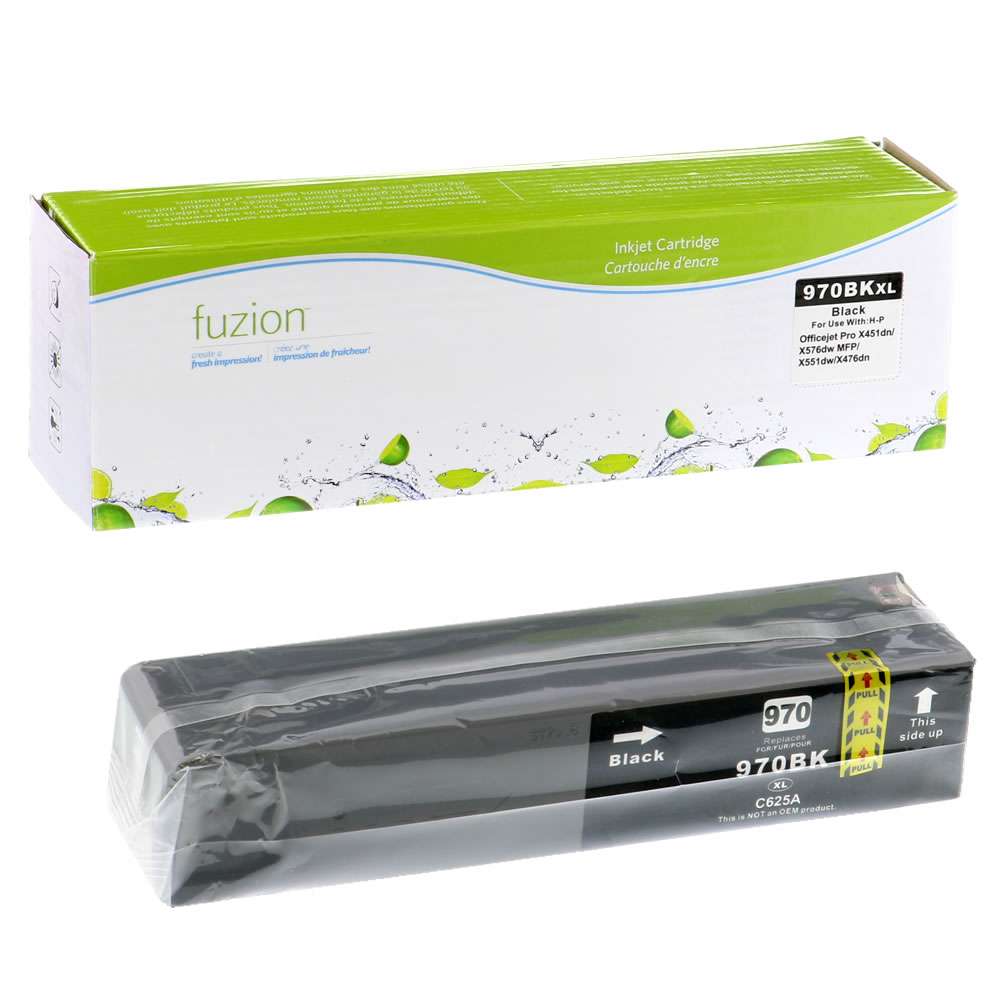 HP 970XL Remanufactured Ink Cartridge - Black - Fuzion