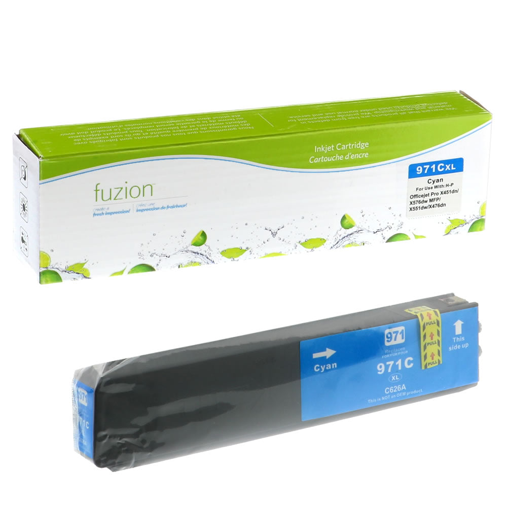 HP 971XL Remanufactured Ink Cartridge - Cyan - Fuzion