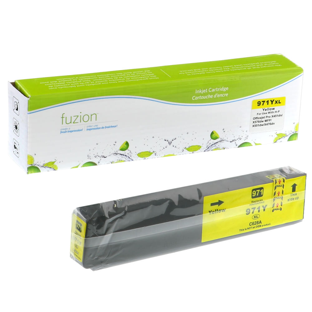 HP 971XL Remanufactured Ink Cartridge - Yellow - Fuzion