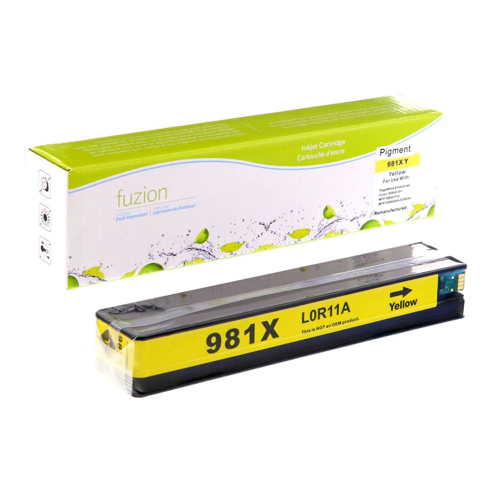 HP 981X (L0R11A) Compatible High Yield Ink Cartridge - Yellow - Fuzion