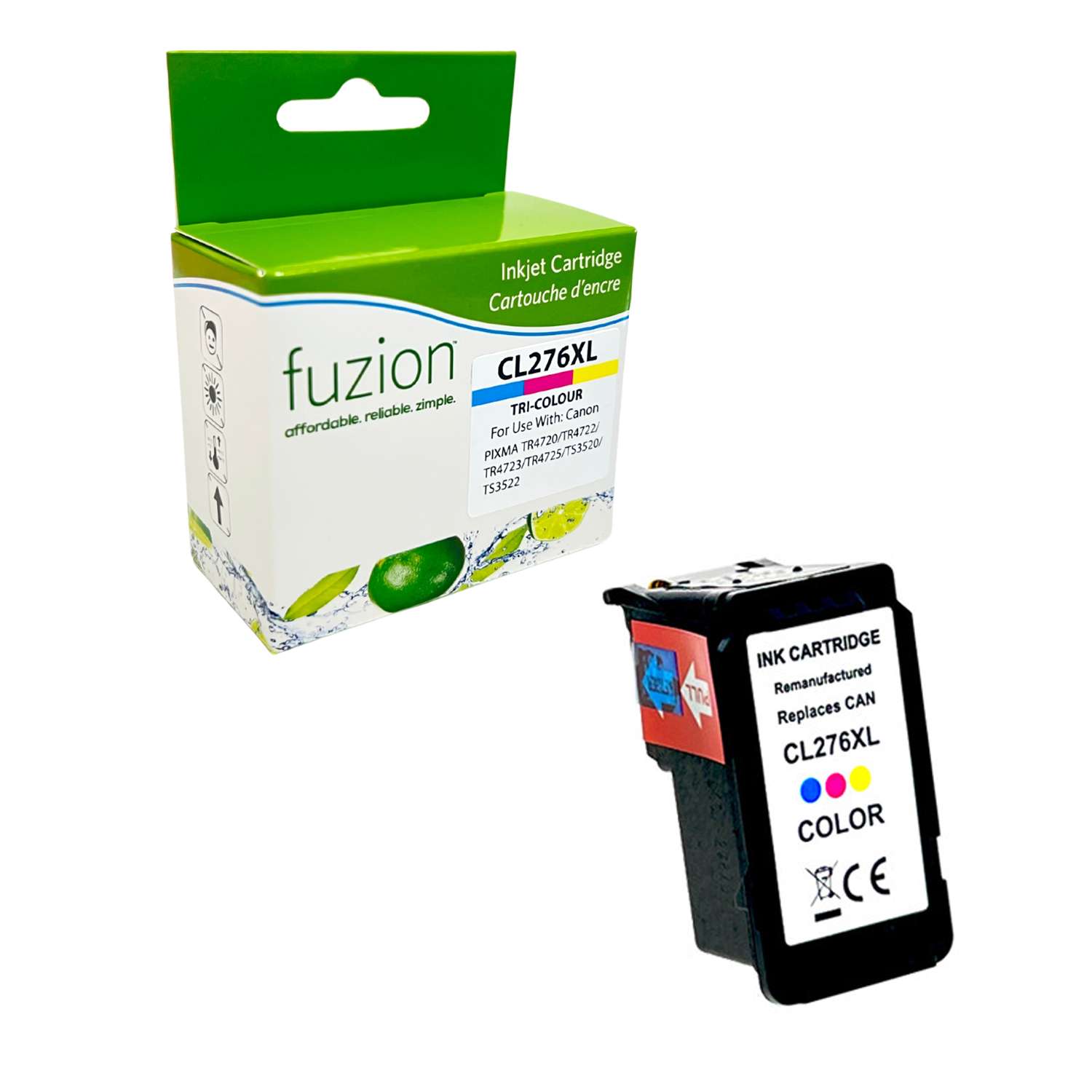 Canon CL-276XL Remanufactured Tri-Colour Ink Cartridge - Fuzion