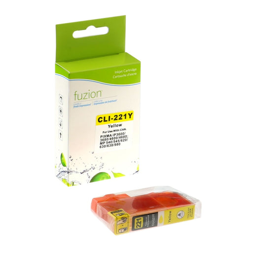 Canon CLI-221Y Compatible Ink Cartridge - Yellow - Fuzion