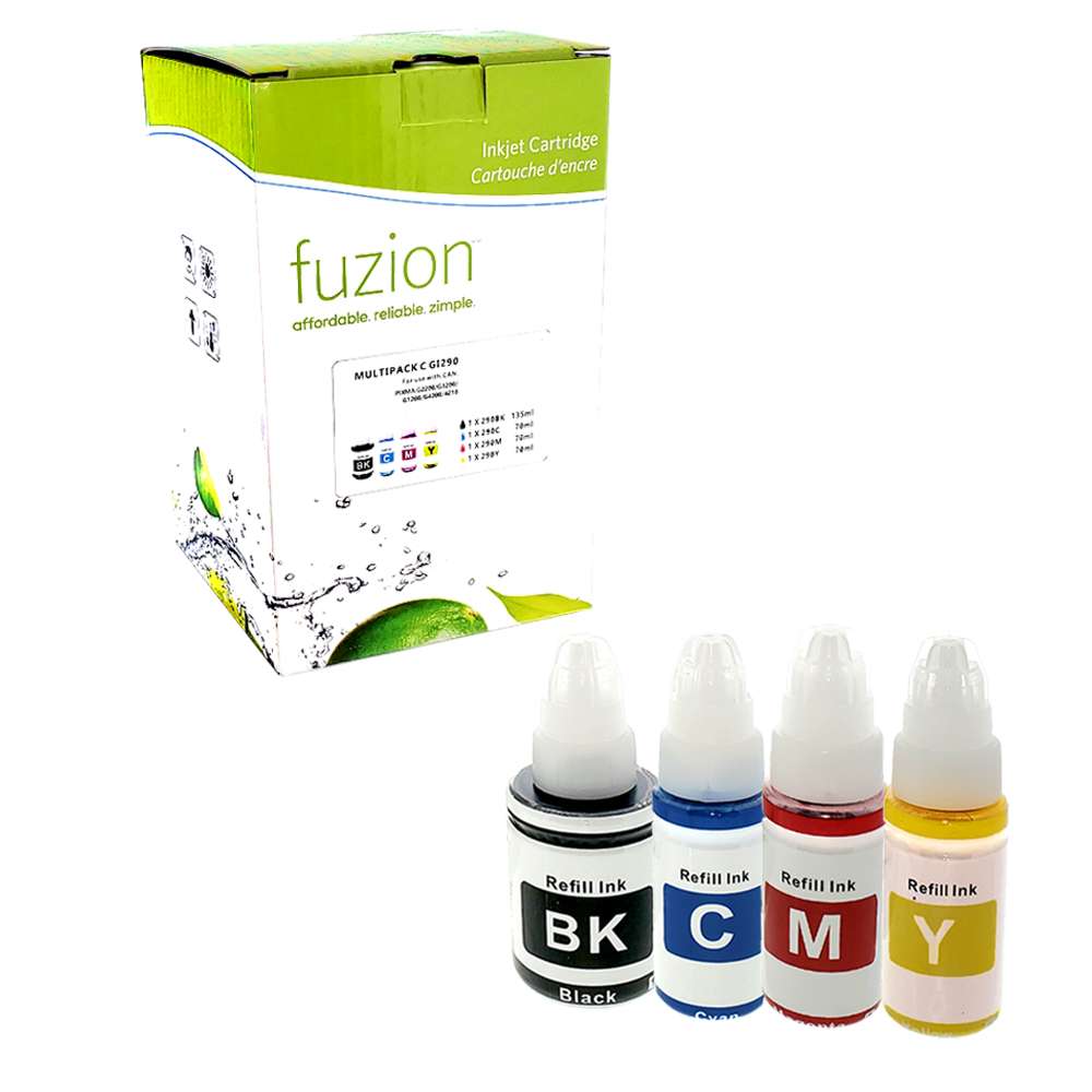 Canon GI-290 Compatible Ink Cartridge - C/K/M/Y - Fuzion