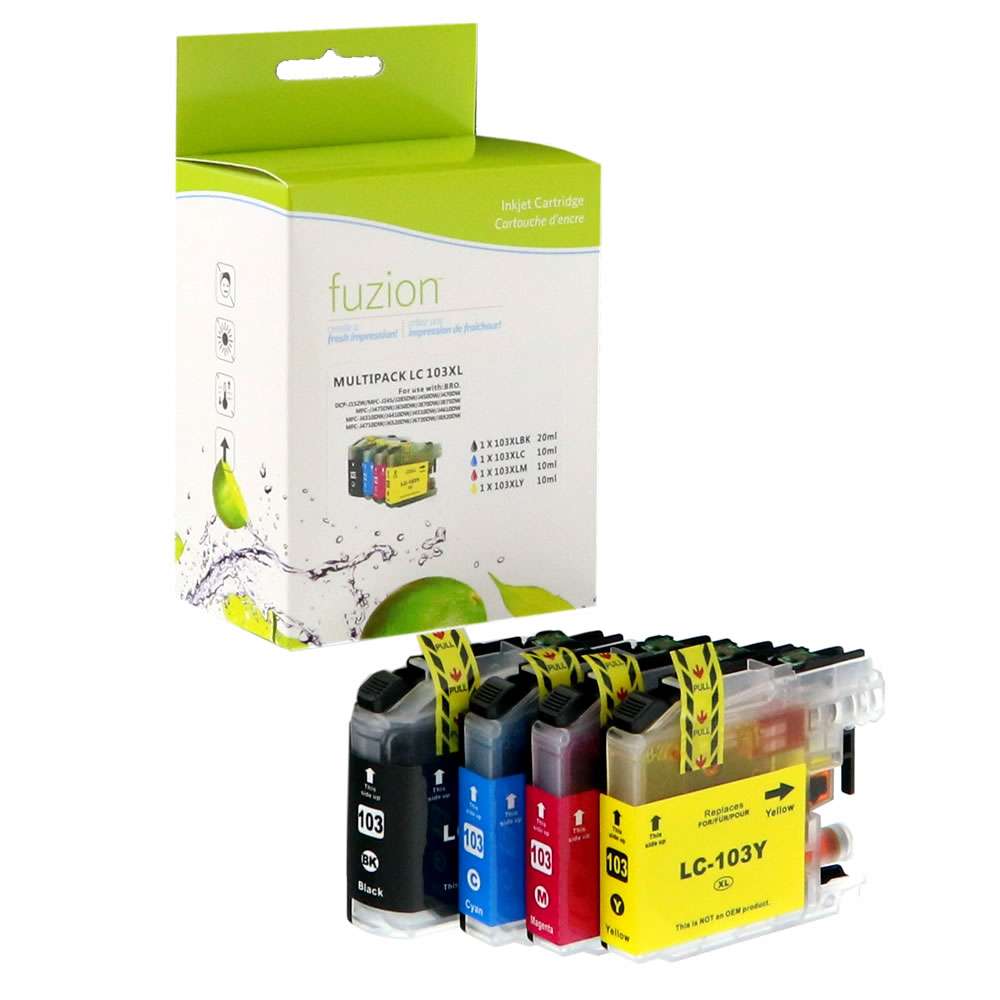 Brother LC103 Compatible Set - C/K/M/Y Ink Cartridge - Fuzion