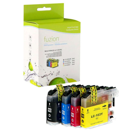 Brother LC103 Compatible Set - C/K/M/Y Ink Cartridge - Fuzion