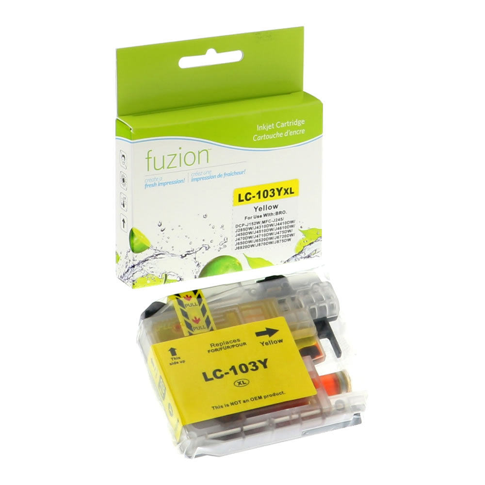 Brother LC103 Compatible - Yellow Ink Cartridge - Fuzion