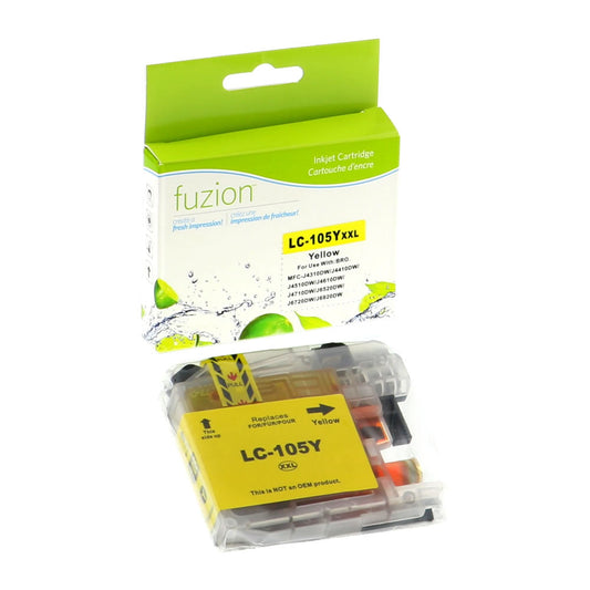 Brother LC105 Compatible - Yellow Ink Cartridge - Fuzion