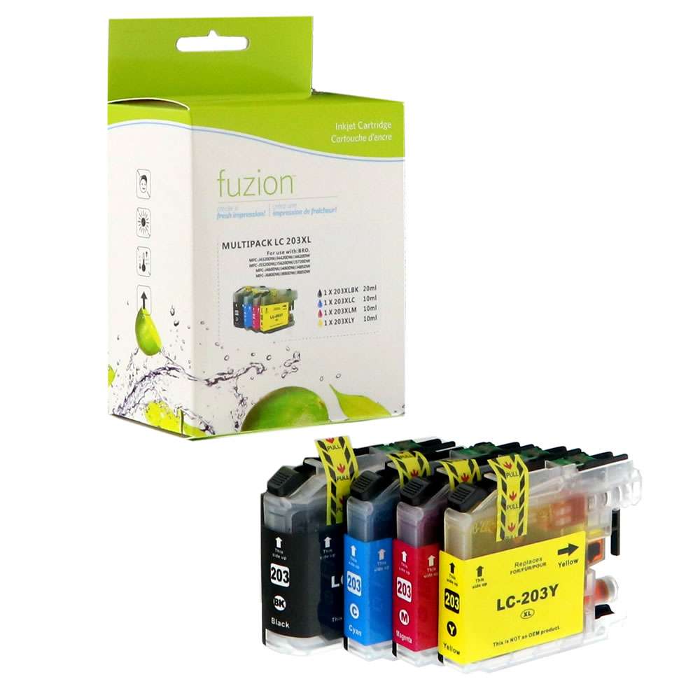 Brother LC203XL Compatible Set - XL C/K/M/Y - Fuzion