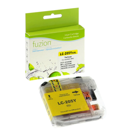 Brother LC205XXL Compatible - Yellow Ink Cartridge - Fuzion
