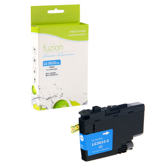 Brother LC3033C Compatible CompatibleInkjet Tank - Super HY Cyan Ink Cartridge - Fuzion
