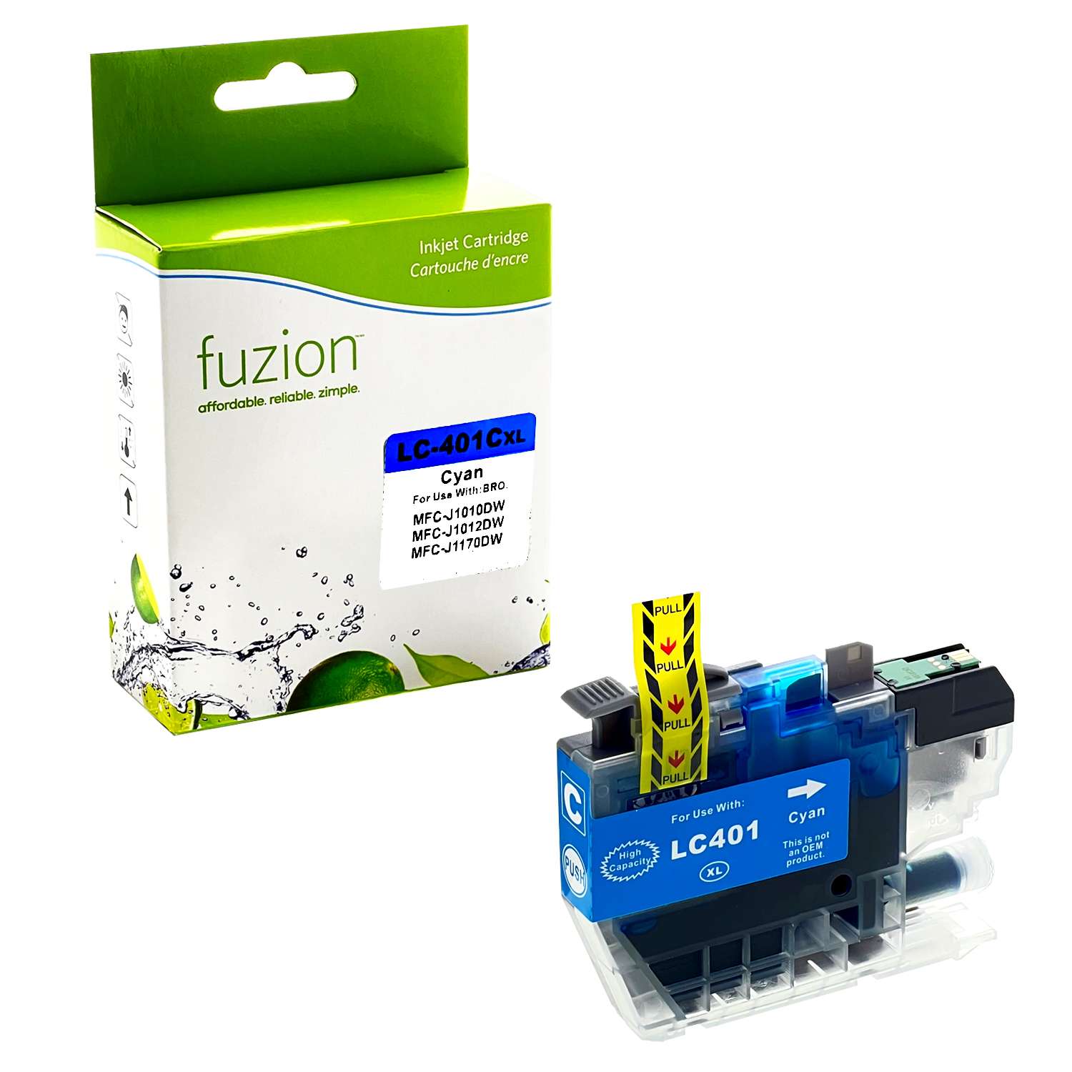 Brother LC401XLCS Compatible - Cyan Ink Cartridge - Fuzion