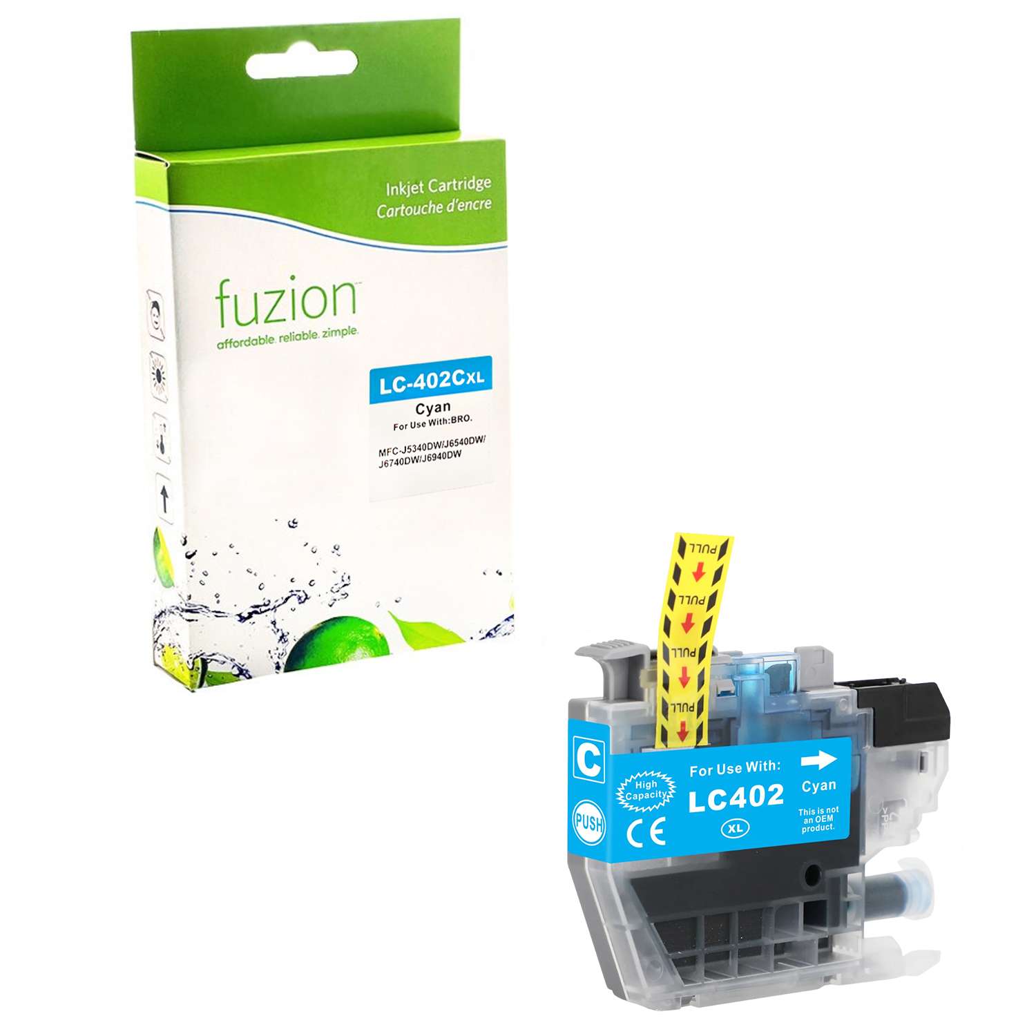 Brother LC402XLCS Compatible - Cyan Ink Cartridge - Fuzion
