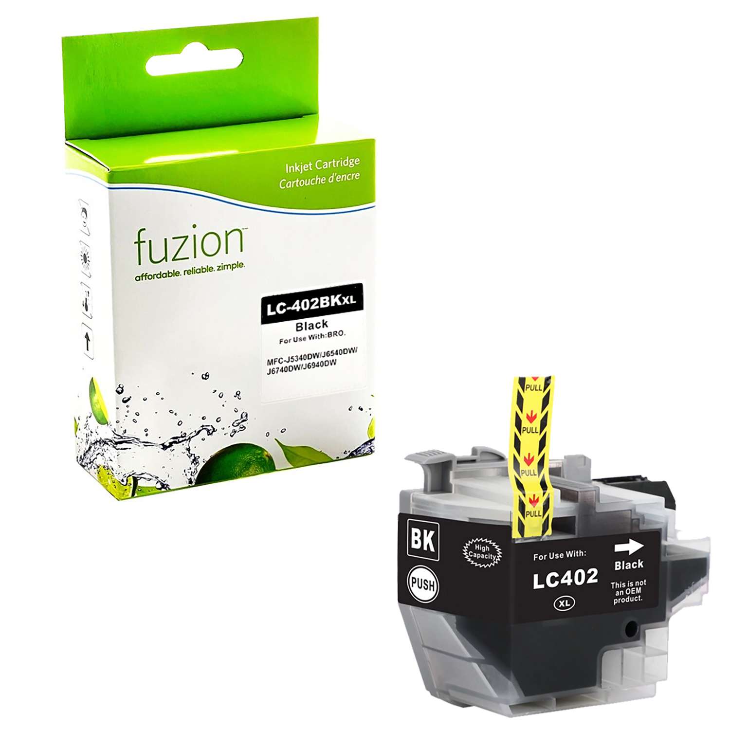 Brother LC402XLBKS Compatible - Black Ink Cartridge - Fuzion