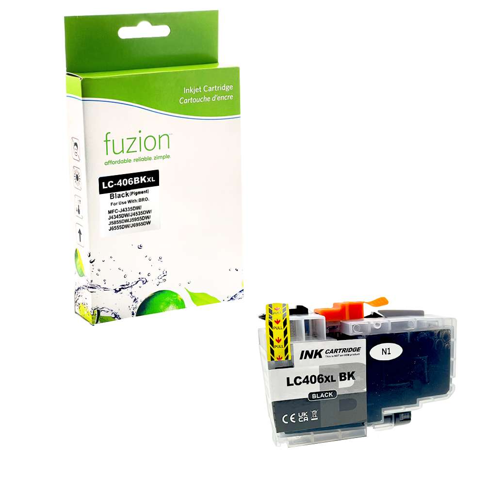 Brother LC406XLBKS Compatible - Black Ink Cartridge - Fuzion