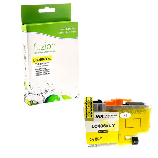 Brother LC406XLYS Compatible - Yellow Ink Cartridge - Fuzion