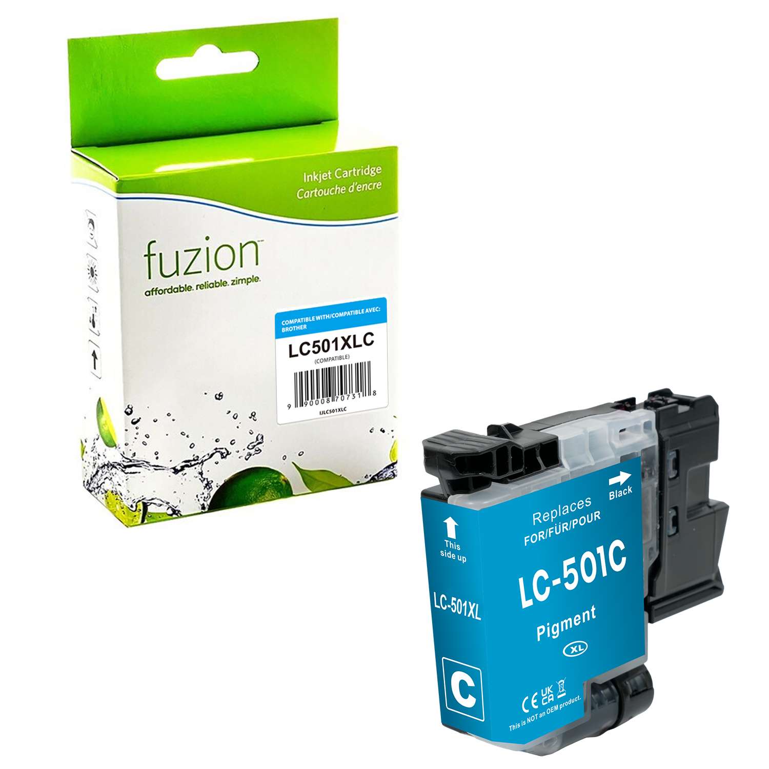 Brother LC501XLCS Compatible - Cyan Ink Cartridge - Fuzion