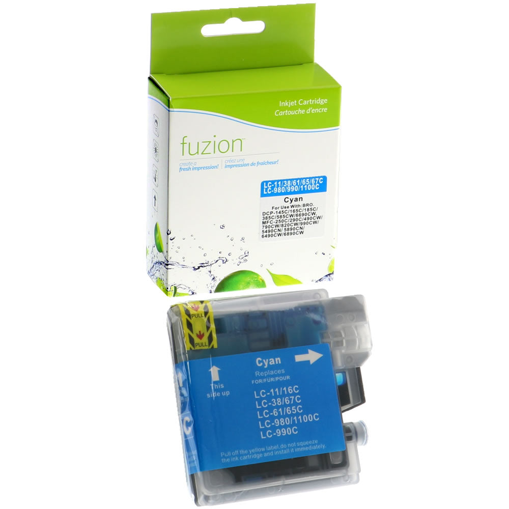 Brother LC61 Compatible - Cyan Ink Cartridge - Fuzion