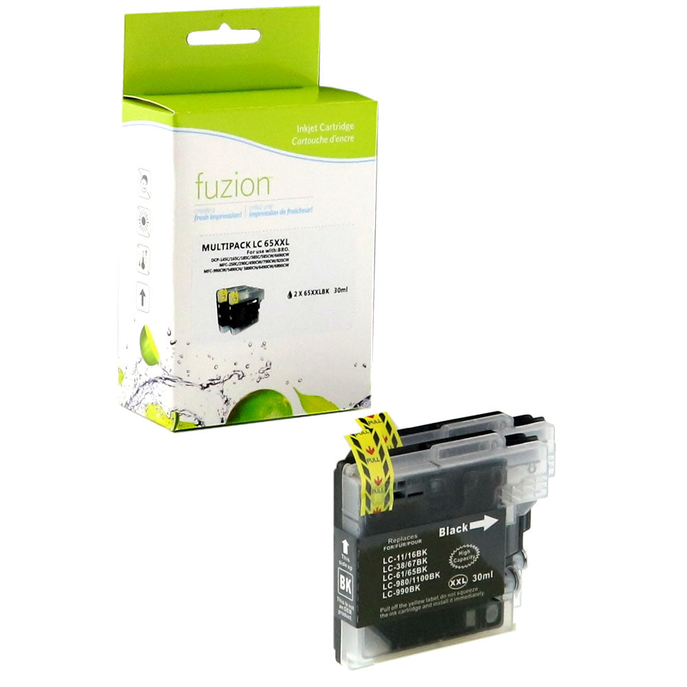 Brother LC652PKS Compatibles - 2/Black Ink Cartridge - Fuzion